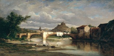 Uitzicht op Puy-en-Velay vanuit Espaly, 1872 door Auguste Allonge